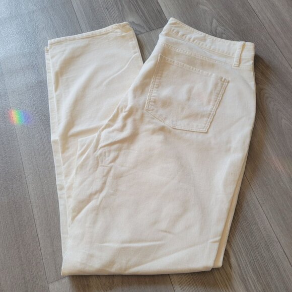Talbots Womens Ivory Straight Leg Corduroy Pants Size 10 Five-Pocket Style - Picture 2 of 5
